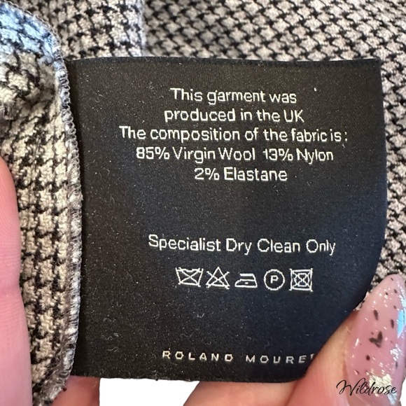 ✨ Roland Mouret Virgin Wool Houndstooth Sheath Dress – Size 8 ✨ - Picture 15 of 17